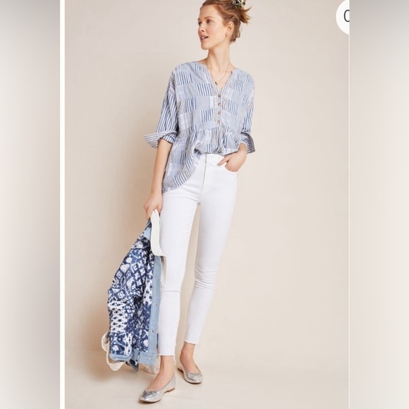 Paige Hoxton Ankle High-Rise Skinny Jeans White NWT vacation summer
